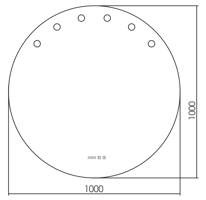 Зеркальное полотно Azario Nicole d100 LED00002514