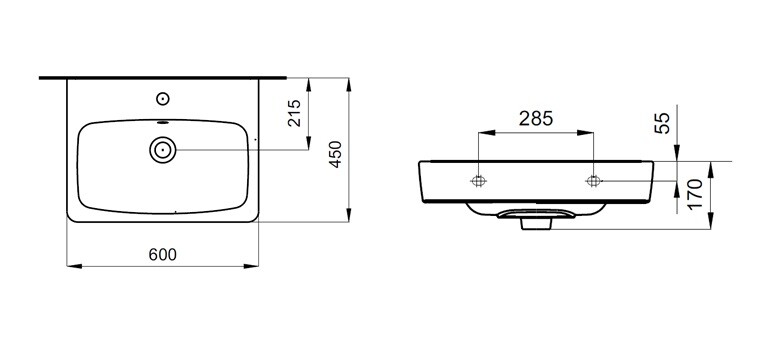 Santek Нео 1WH302186 раковина подвесная 60 см