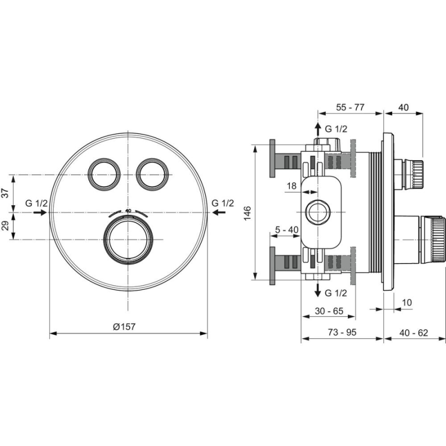 Ideal Standard смеситель для душа термостатический A7296AA