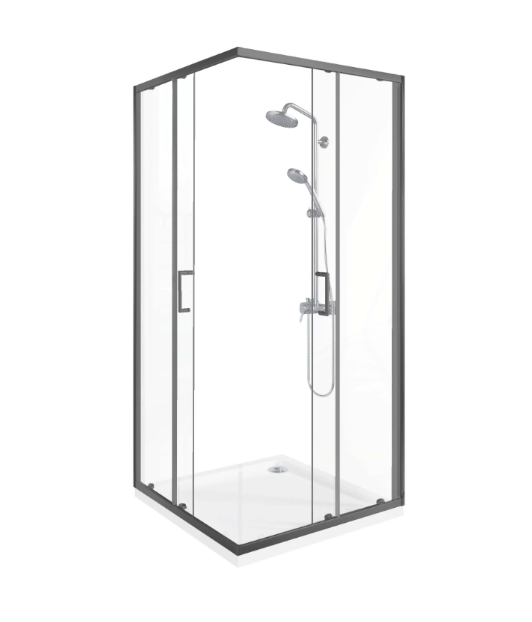 BAS Lite CR-80-C-GM душевое ограждение 800х800х1900 Оружейная сталь ЛТ00034
