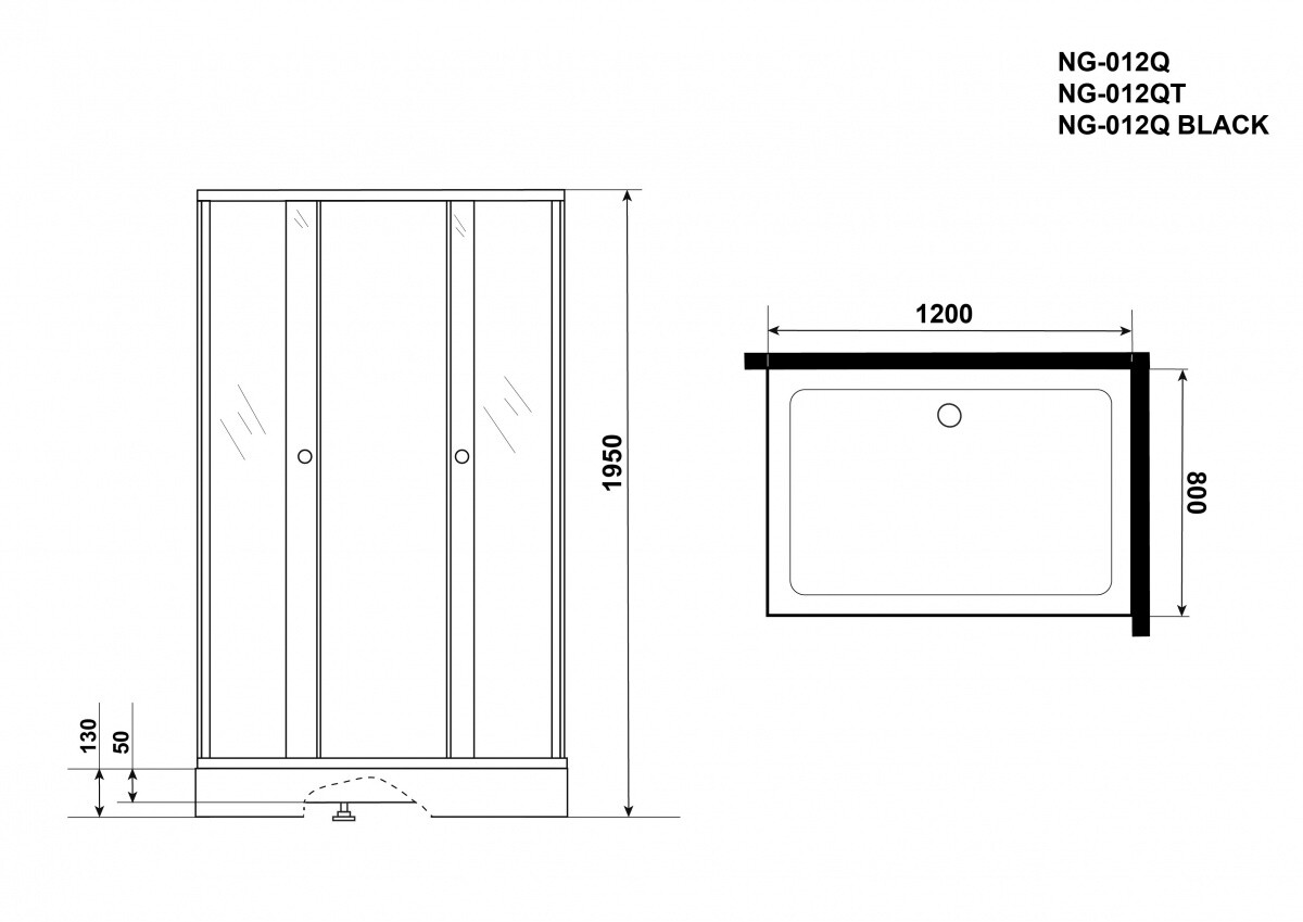Душевой уголок 120x80 Niagara NG 012-14QT _0121432QT