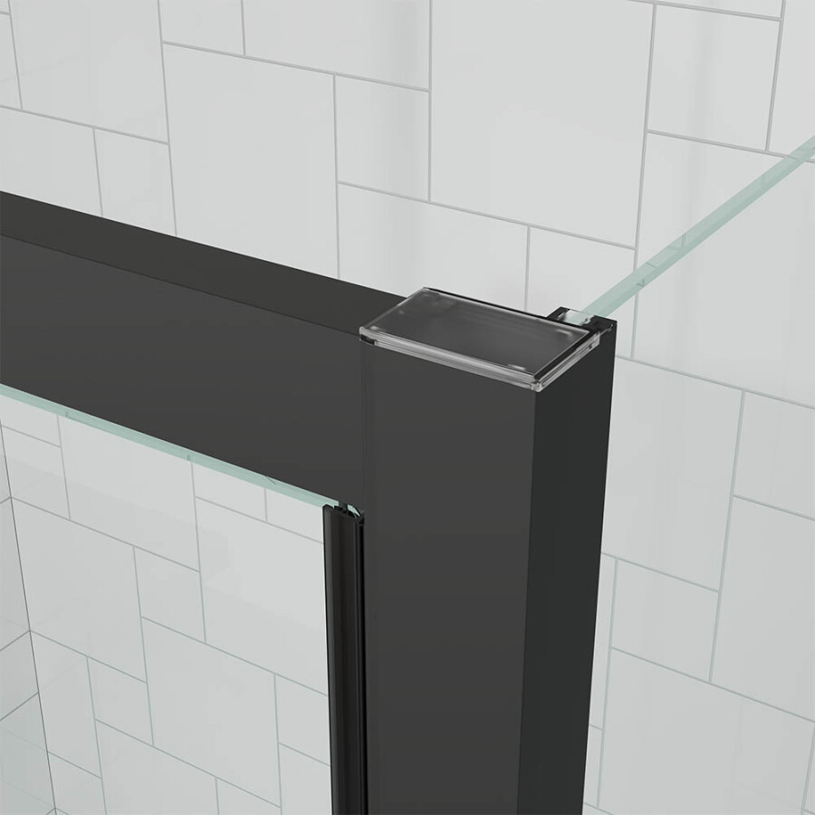 Душевой угол Veconi Ottimo P20 B-SP (120×100×190) распашная, профиль чёрный матовый, стекло прозрачное OP20B-SP-120100-01-C9