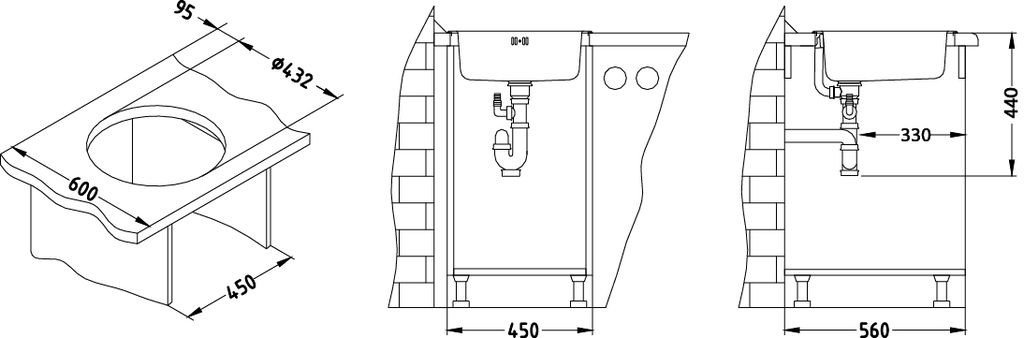 Мойка Alveus Form 10 1008987 нержавеющая сталь Leinen 45x45 см