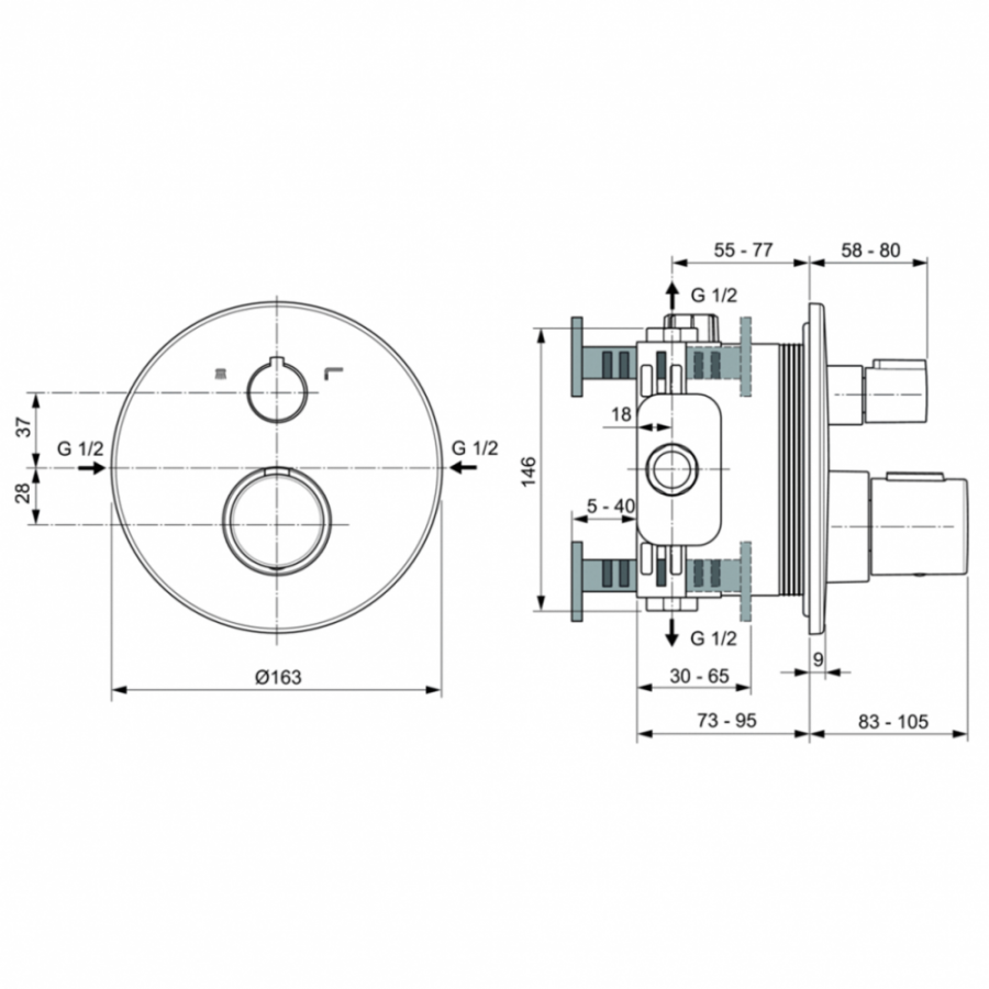 Ideal Standard Ceratherm смеситель для ванны A5814A2