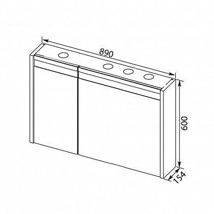 Зеркало-шкаф Aquanet Лайн 90 L 89*60 00165582