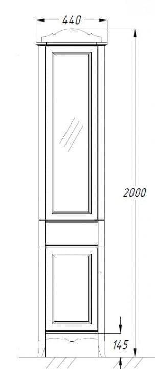 Opadiris Виктория пенал слоновая кость правый Z0000012696