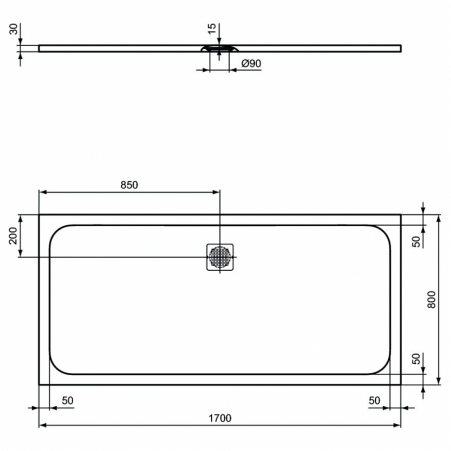 Ideal Standard Ultraflat S душевой поддон 170х80 K8284FT