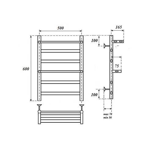 Point Артемида полотенцесушитель электрический с полками 50х60 PN14156PE