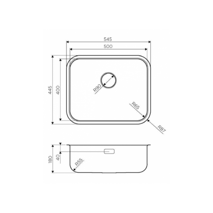 Omoikiri Omi 54-U/IF-IN 4993488 кухонная мойка нержавеющая сталь 54.5х44.5 см