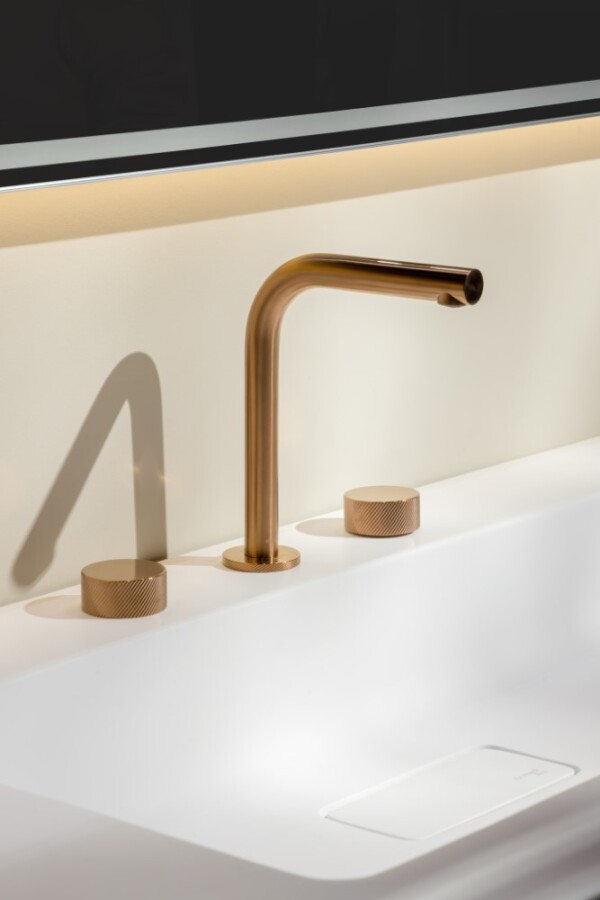 Смеситель для раковины Boheme Stick ручка Spirale на 3 отв. Copper Brushed 152-CB.4