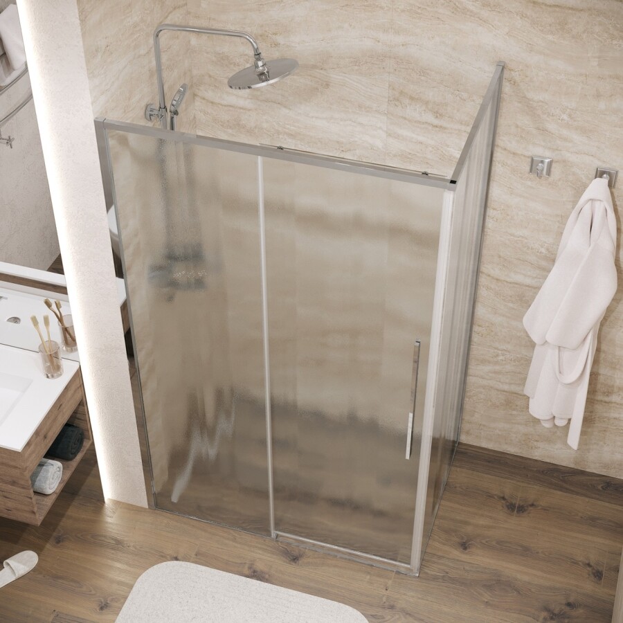 Душевое ограждение Grossman Galaxy 100.K33.01.130.10.02-200.K33.01.100.10.02 (130х100х195) раздвижная(левая),хром,стекло шиншилла,2 места 120.K33.01.1310.10.02
