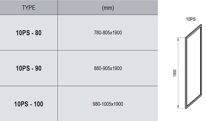 Ravak 10° Неподвижная стенка 10PS-80 белый 9UV40100Z1