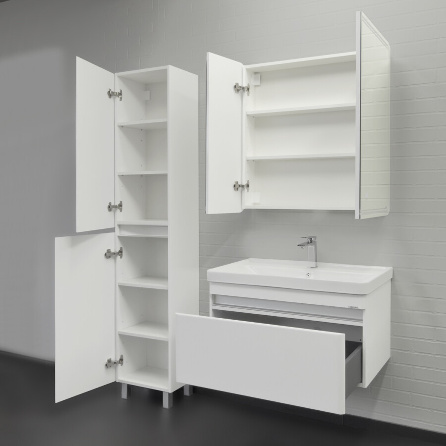 Напольная шкаф-колонна для ванной комнаты Comforty Валдай-40Н белая матовая 00-00020473