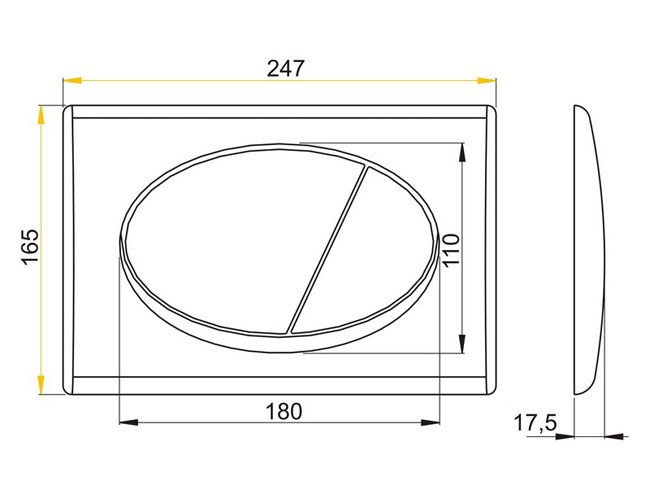 AlcaPlast M70 кнопка смыва белая