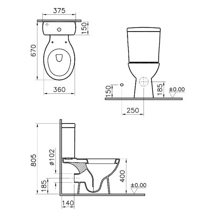 Vitra Norm Nord 9845B099-7201 унитаз напольный