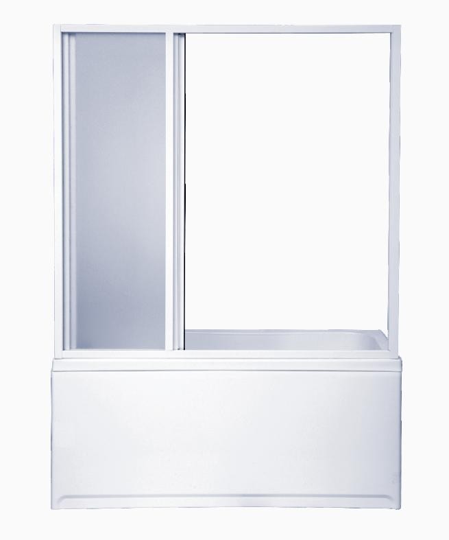 Bas Рио 145х65 см шторка для ванной стекло прозрачное профиль белый