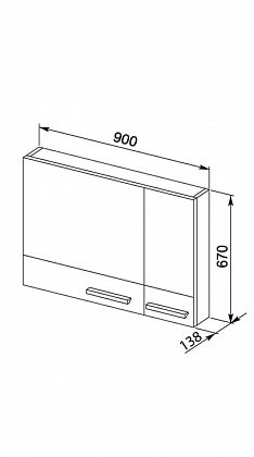 Зеркало-шкаф Aquanet Нота 90*67 00159110