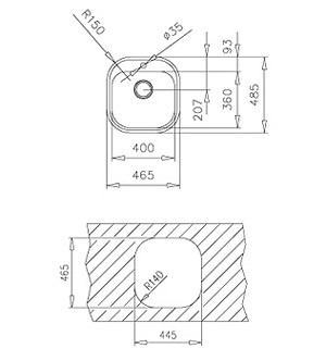 Мойка Teka Stylo 1B 10107045 нержавеющая сталь микротекстура 46,5х48,5 см