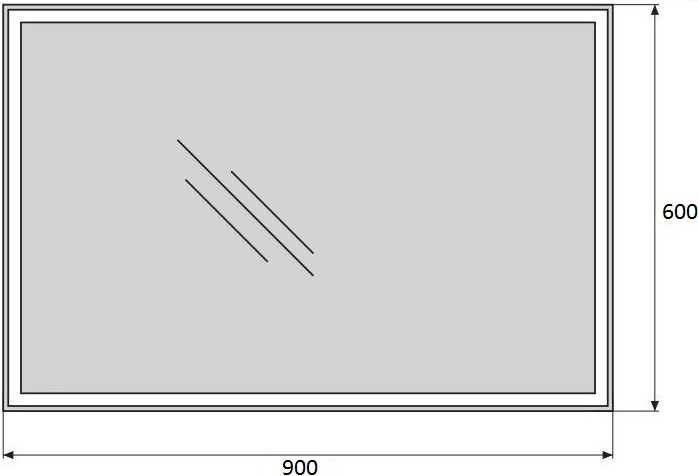 Зеркальное полотно BelBagno 90*60 SPC-GRT-900-600-LED-BTN