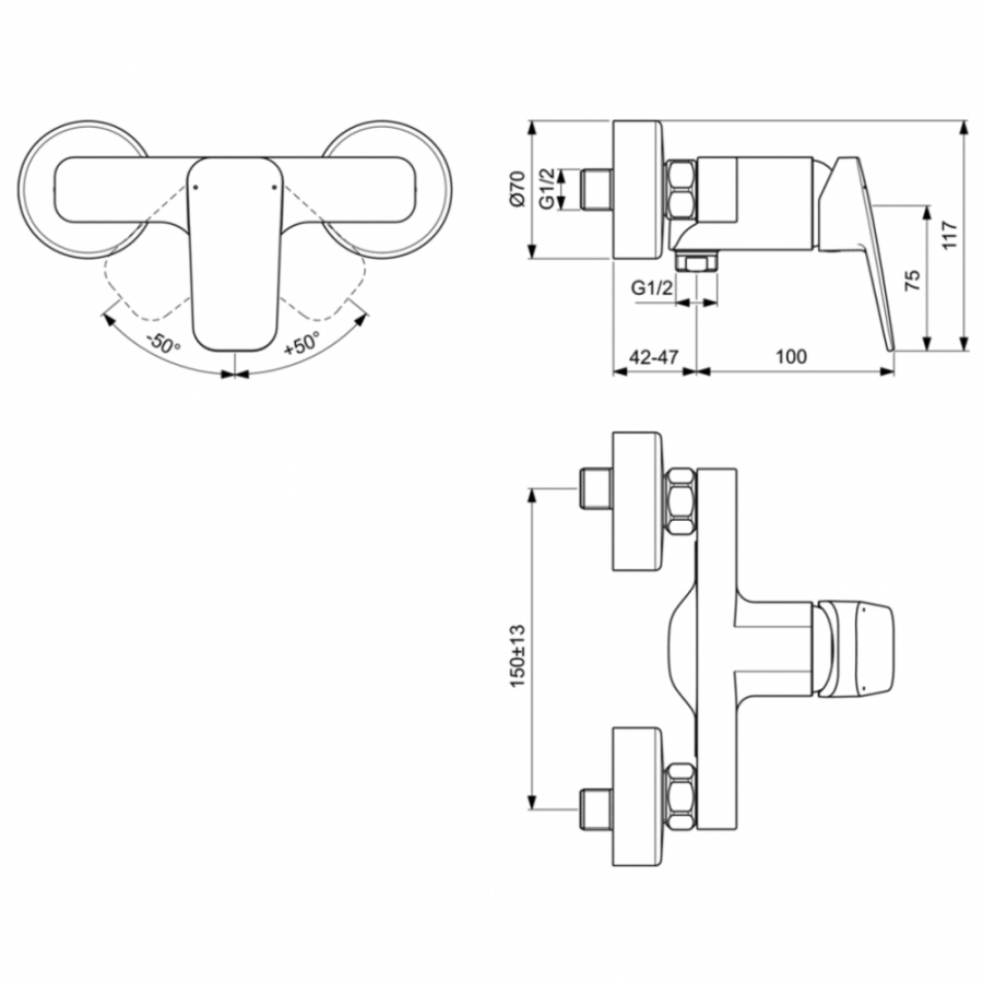 Ideal Standard Ceraplan смеситель для душа BD250AA