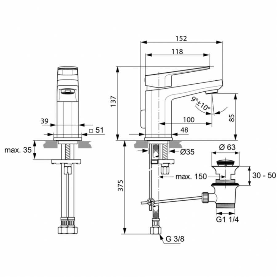 Ideal Standard Tonic смеситель для раковины A6330AA