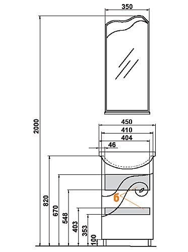 Зеркальное полотно Акватон Колибри 35*80,6 1A065302KO01L