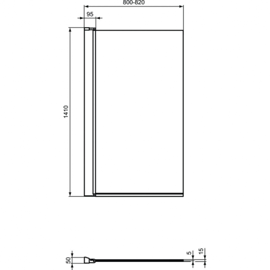 Ideal Standard Connect штора на ванну 80х140 см T9923V3