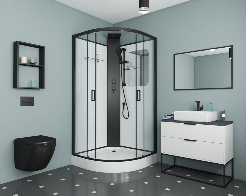 Душевая кабина Grossman Elegans GR250 (100х100х217) дверь раздвижная,5 мест