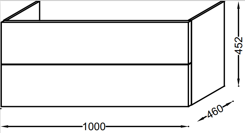 Jacob Delafon Vox 100 тумба EB2076-R1-N18 под раковину EXAD112-Z-00 подвесная