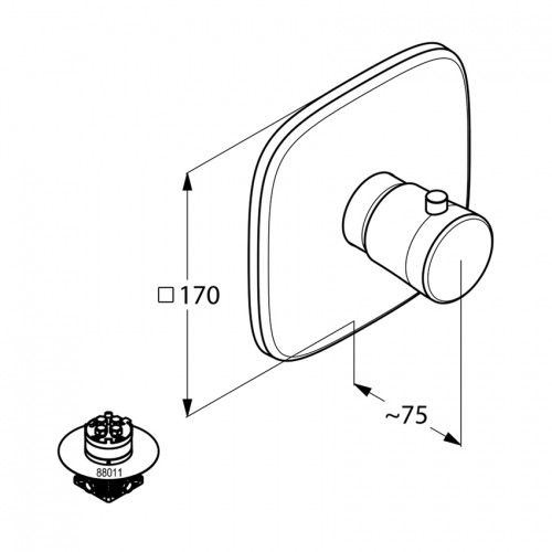 Kludi Ambienta термостат для душа встраиваемый внешняя часть 537290575