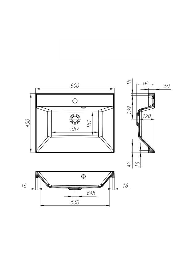 BelBagno AURORA-600-2C-SO-RNN Тумба подвесная с раковиной