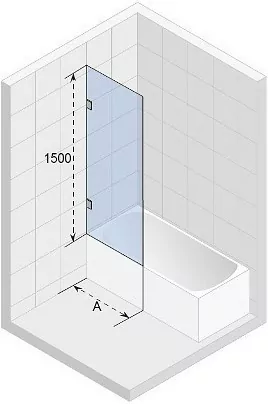 Riho Scandic X409 шторка для ванны 90х150 L/R профиль черный GX00523B0