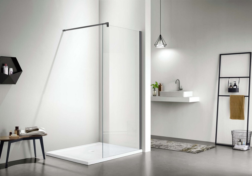 Душевая перегородка Walk in с держателем 200х80, оружейная сталь Aquatek AQ WIW 08020GM