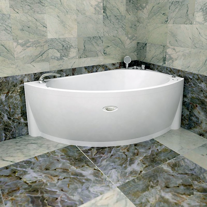 Wachter Бергамо 168x100 см ванна акриловая асимметричная с гидромассажем и фронтальной панелью хром левая