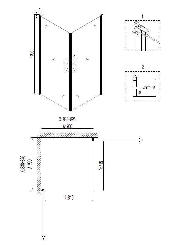 Душевой уголок 90x90 Niagara NG 6603-08 66030811