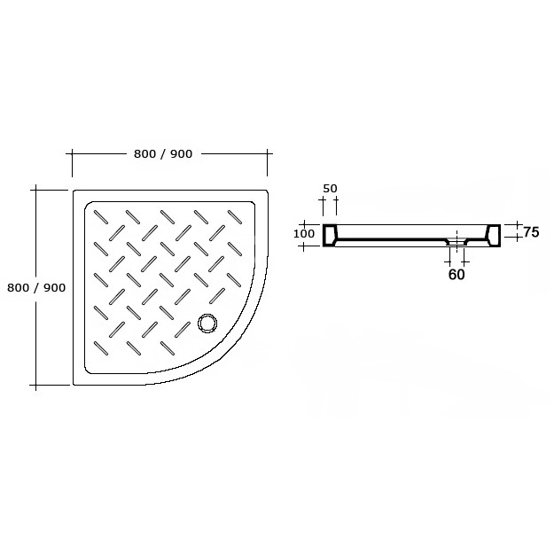 RGW CR/R-099 19170499-01 90*90*10 душевой поддон керамика