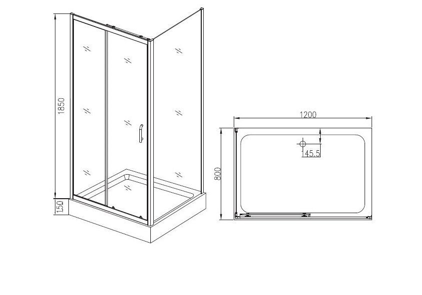 Eger Tartos 599-220 душевое ограждение 120*80*200