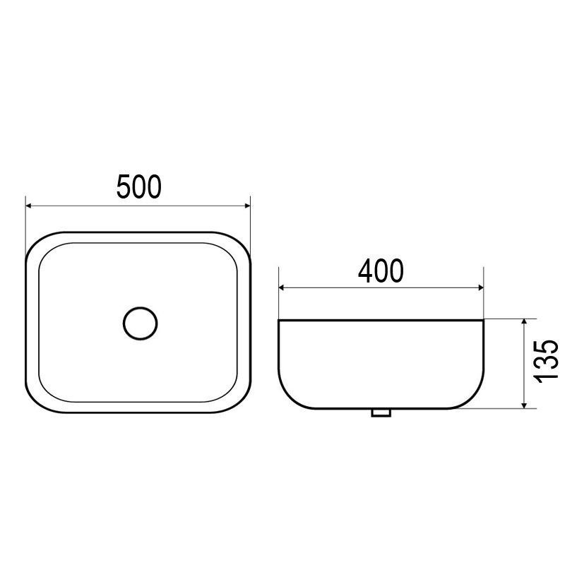 Azario AZ-41015 раковина накладная 50*40*13,5 см