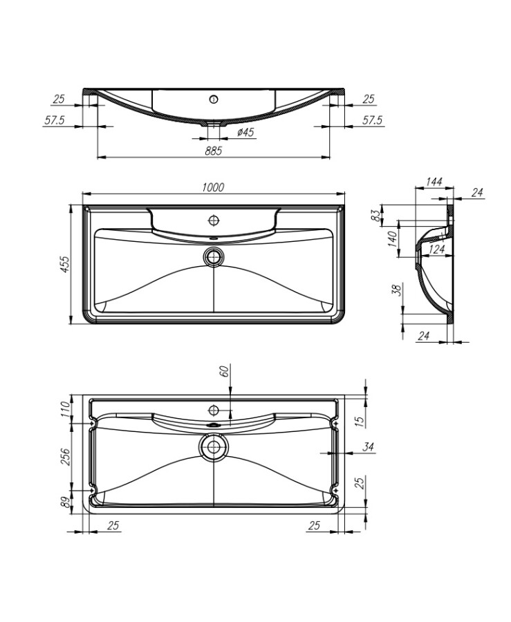 Раковина из литьевого мрамора BelBagno BB1000/455-LV-MR-ALR