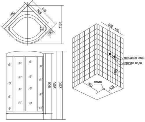 Appollo TS-33W Душевой бокс 95*95*220