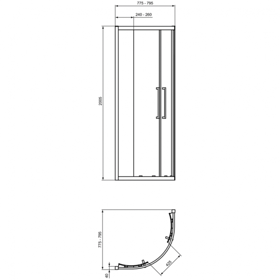 Ideal Standard I.Life душевое ограждение 80х80 T4933EO