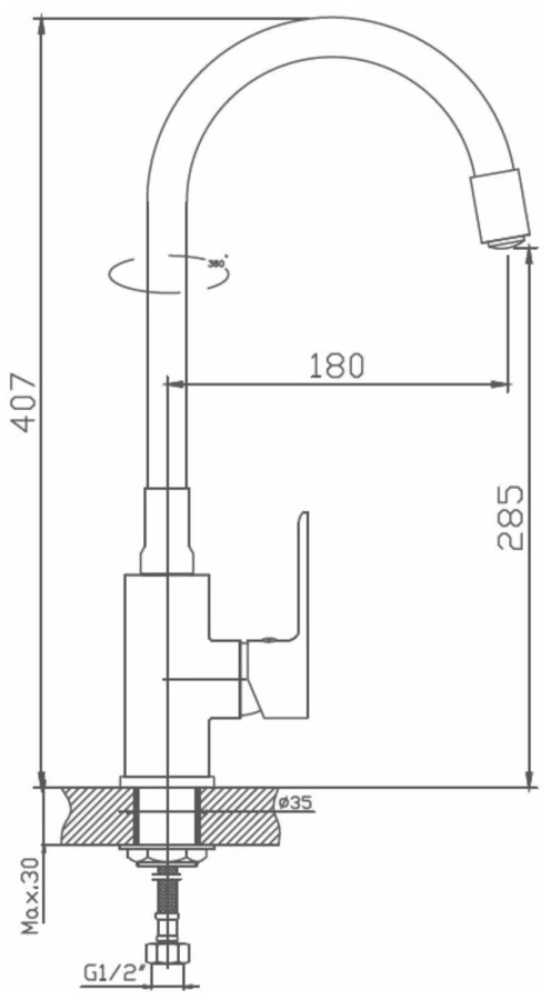 Haiba смеситель для кухни с гибким изливом HB73505-8