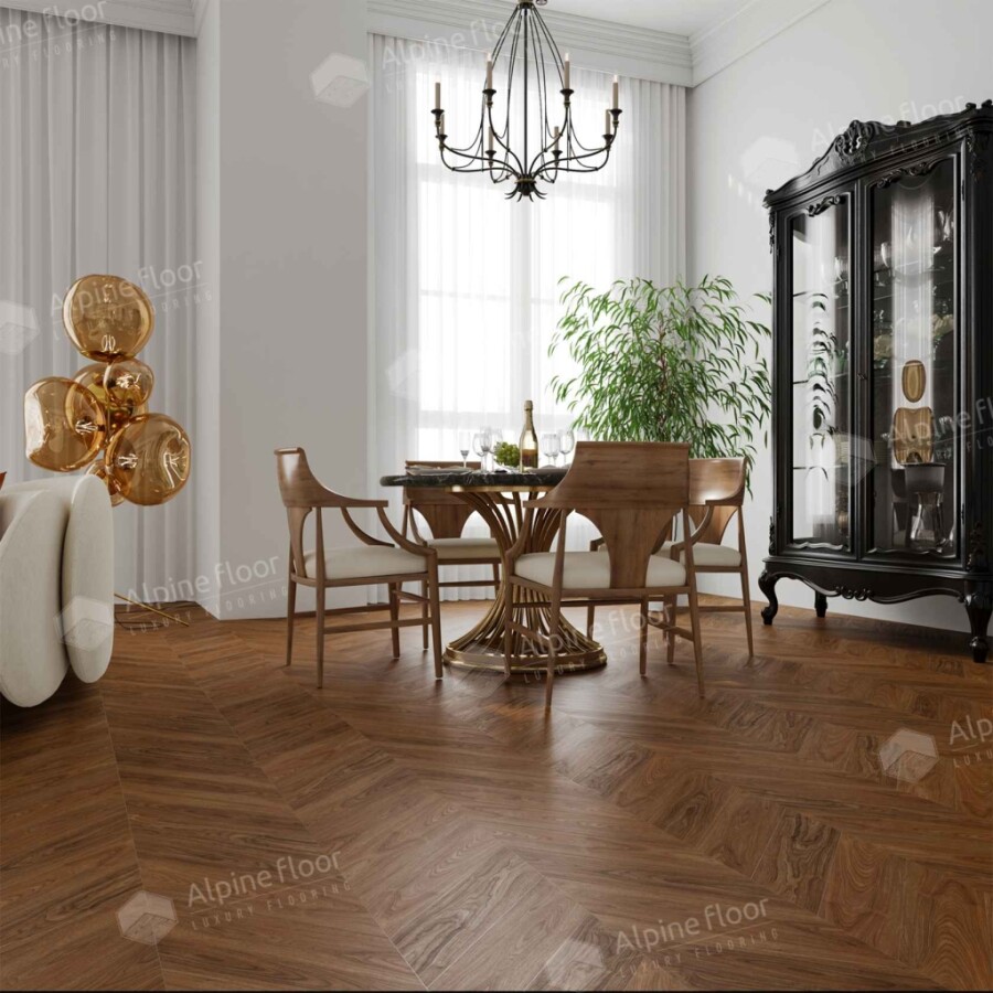Alpine Floor Chevron Alpine SPC ламинат Орех Нойер ЕСО 18-22 600х127х5 mm