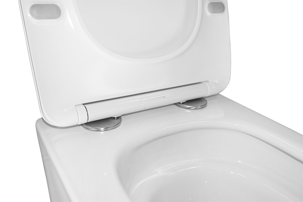 Унитаз подвесной Azario Cascad M 490x345x325 безободковый, система смыва "Скрытое Торнадо", с быстросъемным сиденьем микролифт AZ-10002