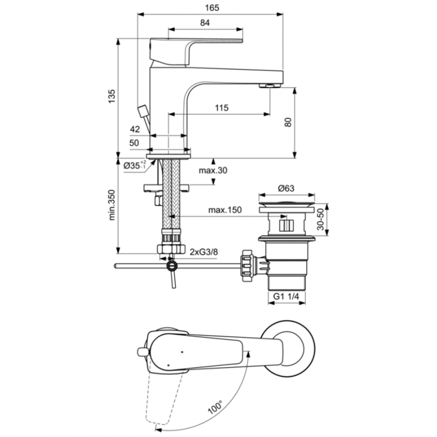 Ideal Standard Cerafine смеситель для раковины BC745AA