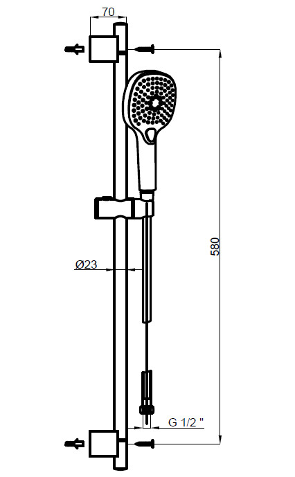 Azario Nevo душевой набор (лейка, шланг, штанга) черный AZ-157820224