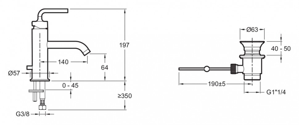 Jacob Delafon Purist E14402-4A-CP смеситель для раковины