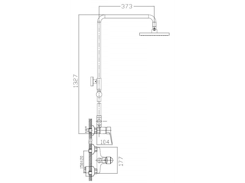 Imprese Witow T-15080 Душевая система без излива