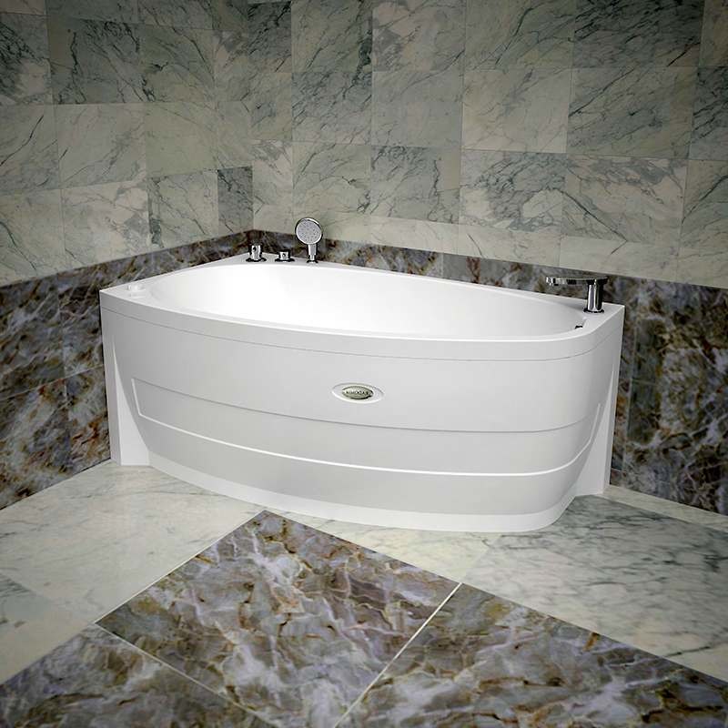 Radomir Орсини Cтандарт White 160x90 см ванна акриловая асиммеричная белая c гидромассажем правая -левая с каркасом