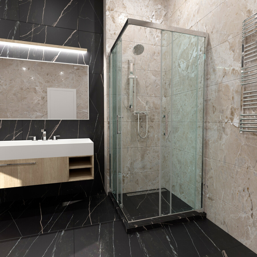 Triton-Pro Душевая ширма Fix 90×90 хром